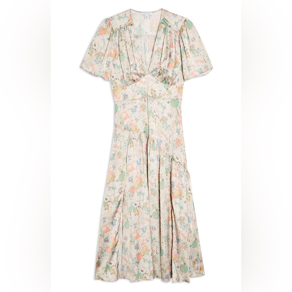 Topshop Dresses & Skirts - NWT Topshop Willow floral cream dress - US size 6